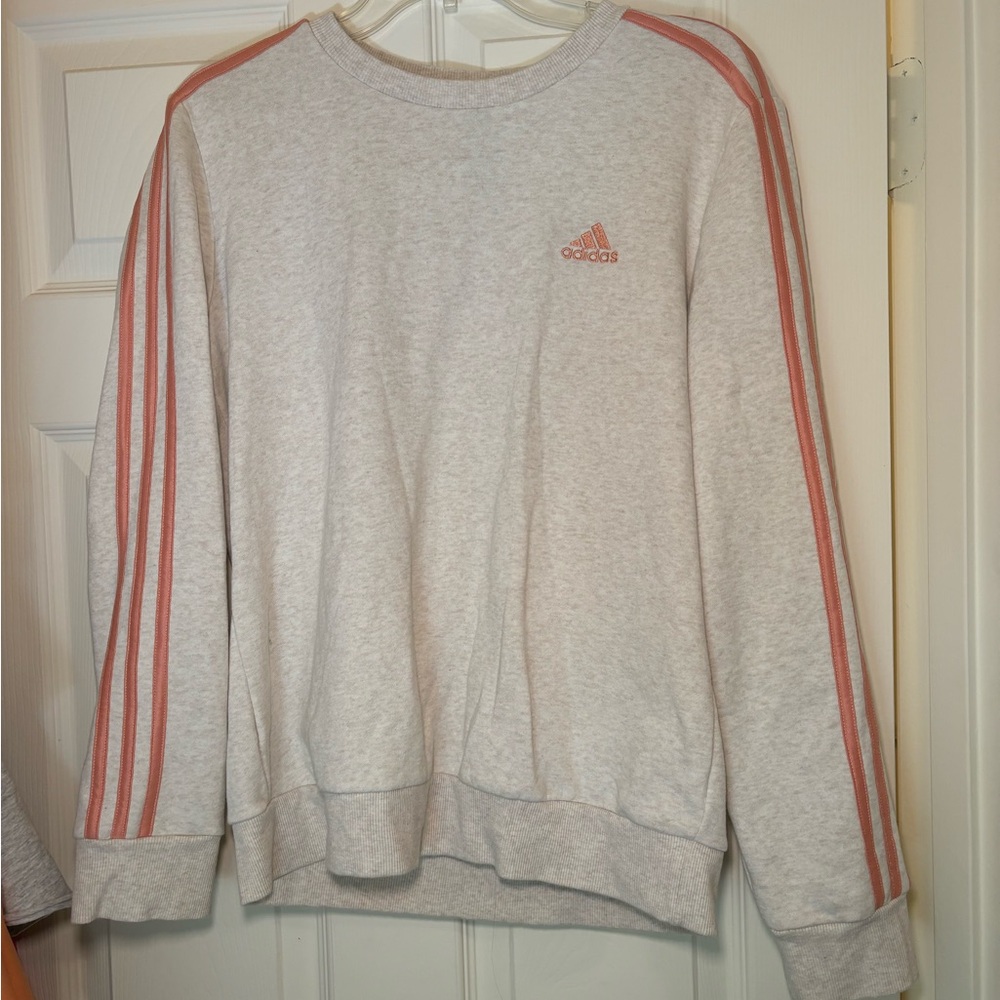 Women’s adidas pink stripe sweatshirt